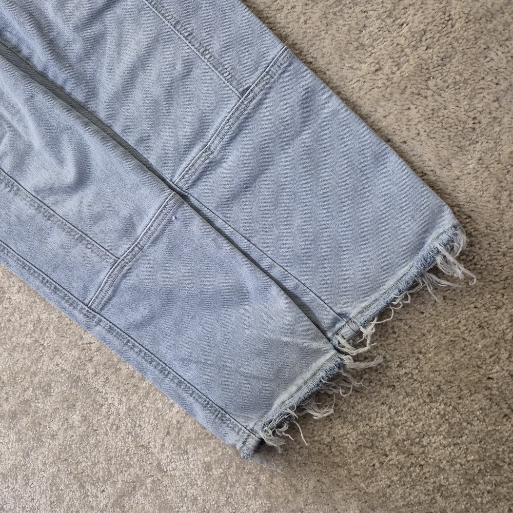 Kancan High Rise Cargo Jeans 7/27 Light Wash Blue Actual 30 Slim Straight Ankle - Picture 11 of 14